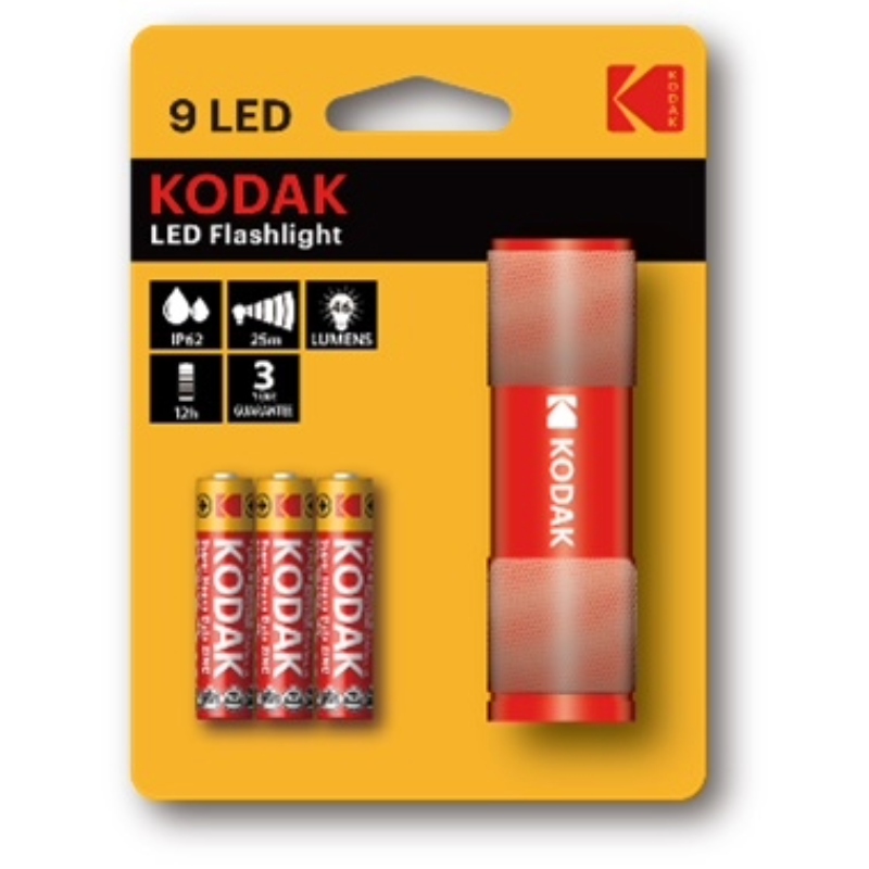 Kodak 9-LED Flashlight Red   3 AAA EHD