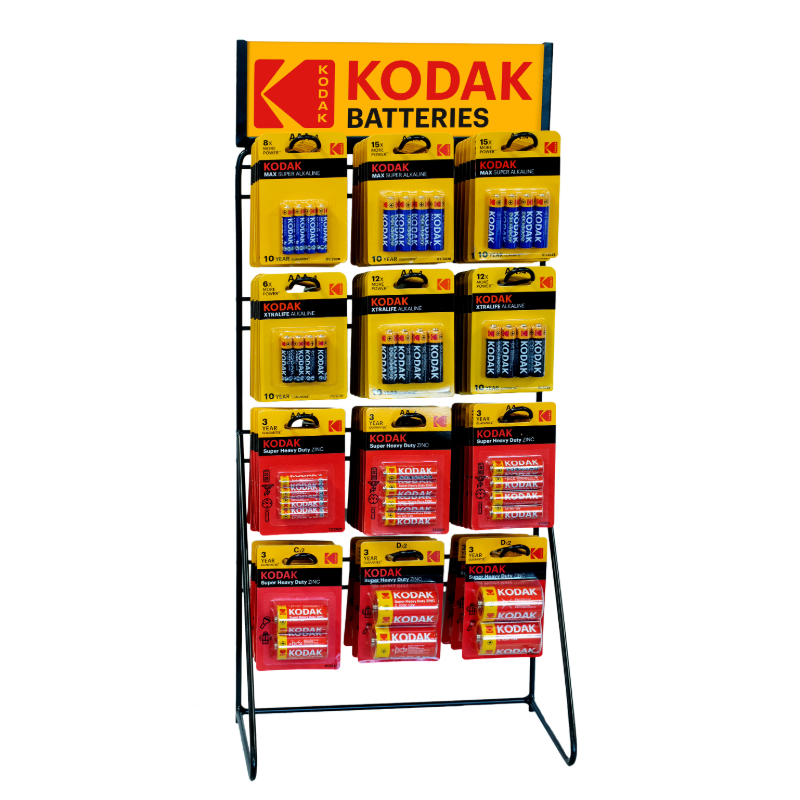 Kodak 12 peg wire rack battery display