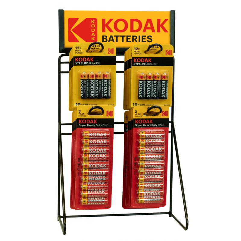 Kodak 4 peg wire rack battery display
