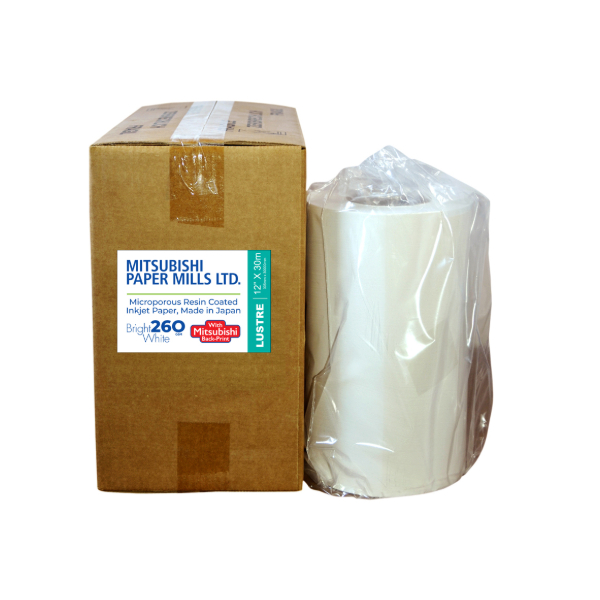 Mitsubishi Inkjet RC Paper 12” x 30 Mtrs Lustre