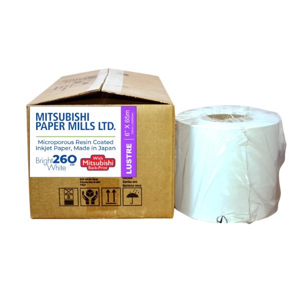 Mitsubishi Inkjet RC Paper 6” x 65 Mtrs Lustre