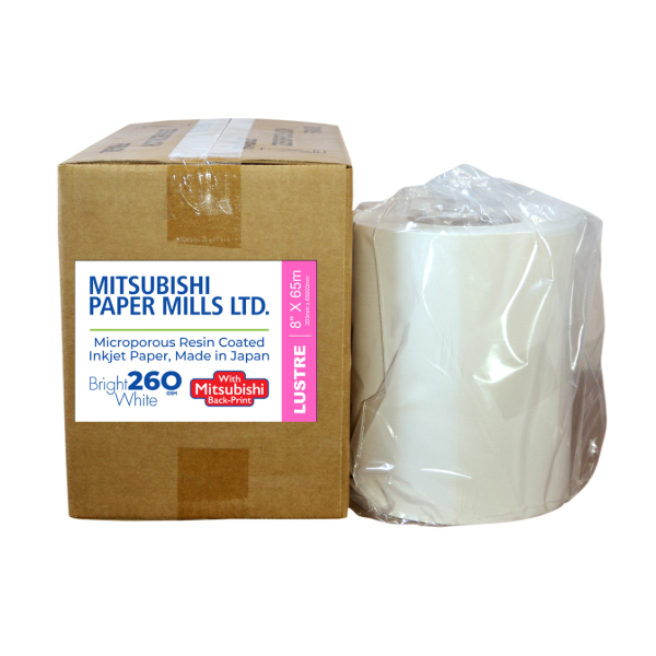 Mitsubishi Inkjet RC Paper 8” x 65 Mtrs Lustre
