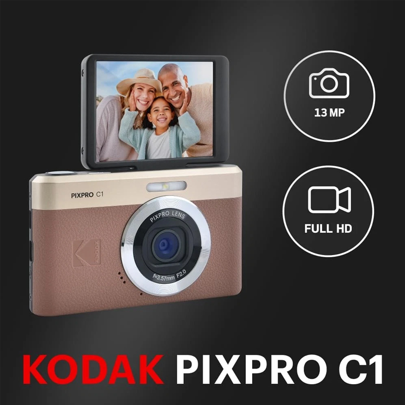 Kodak Pixpro C1 – Ultra-Compact Digital Camera Brown