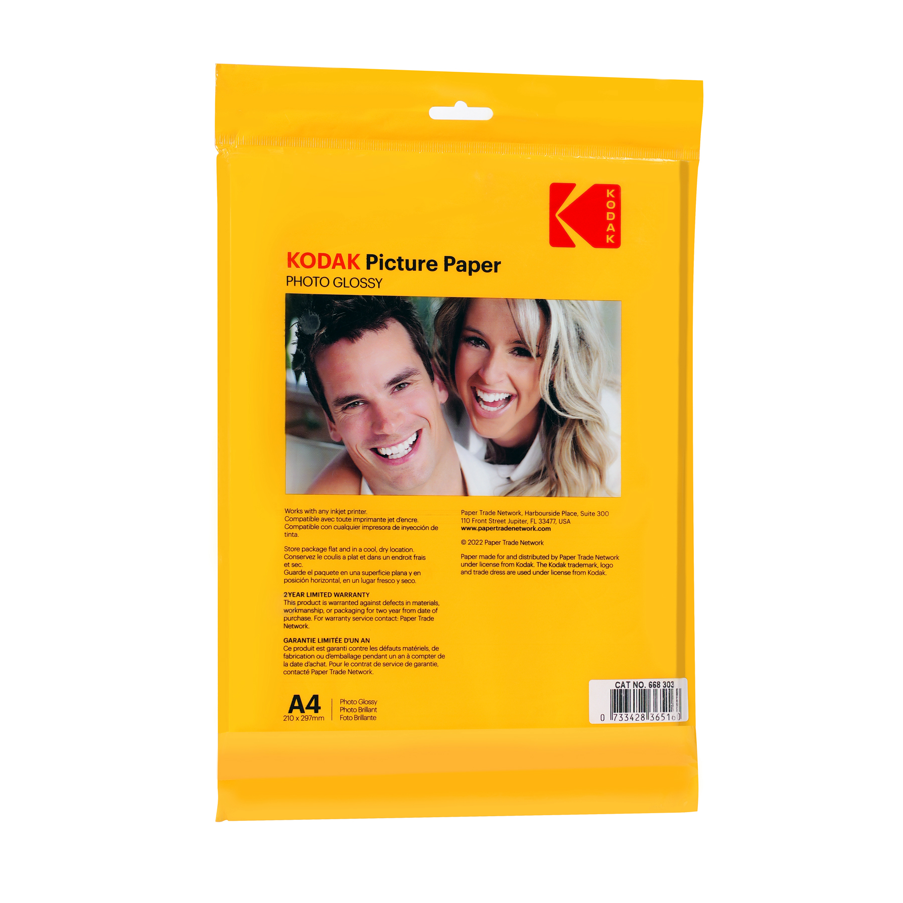 KODAK INKJET PAPER 210 GSM  297 MM X 420 MM A4 Glossy