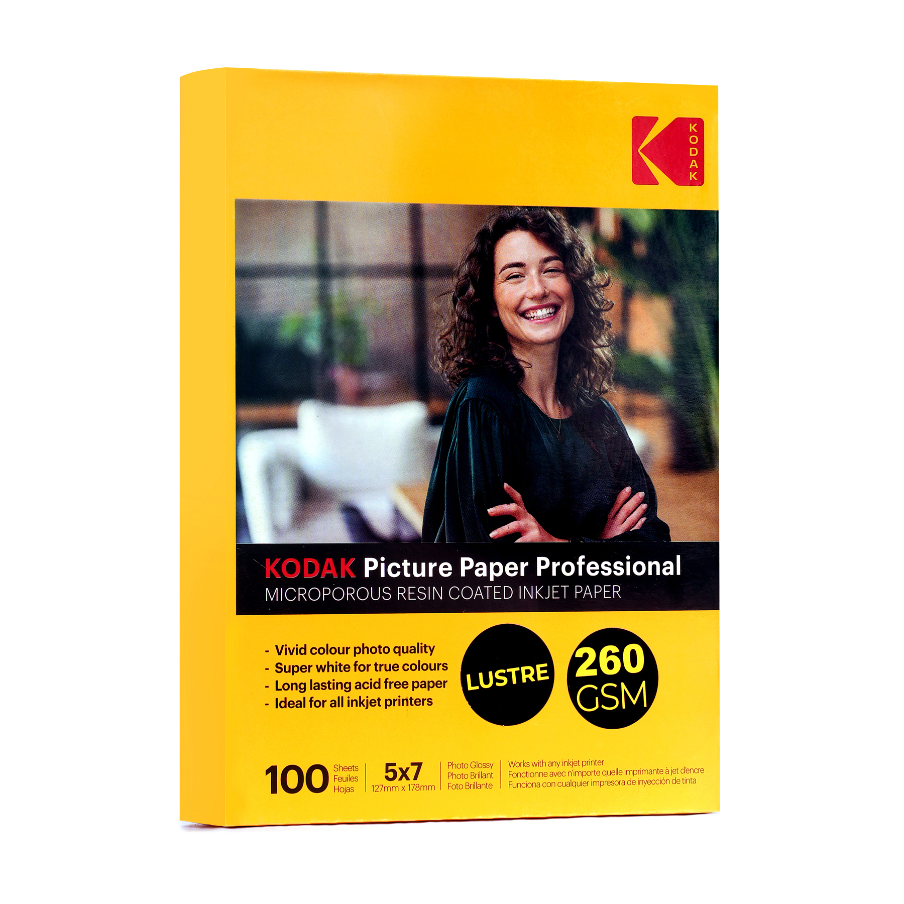 KODAK INKJET PAPER 260 GSM  127 MM X 178 MM ( 5 X 7) Lustre  