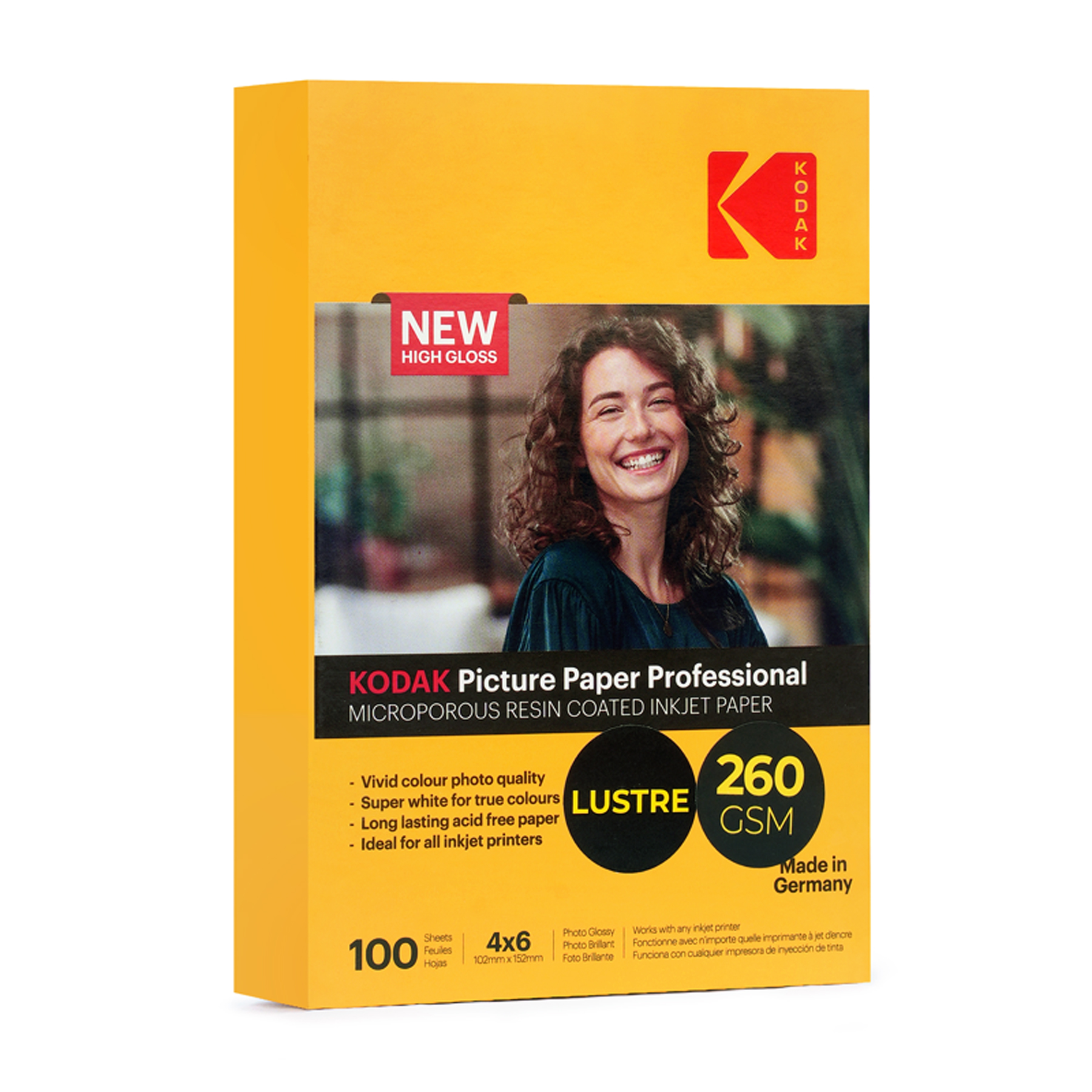 KODAK INKJET PAPER 260 GSM  102 MM X 152 MM ( 4 X 6 ) Lustre
