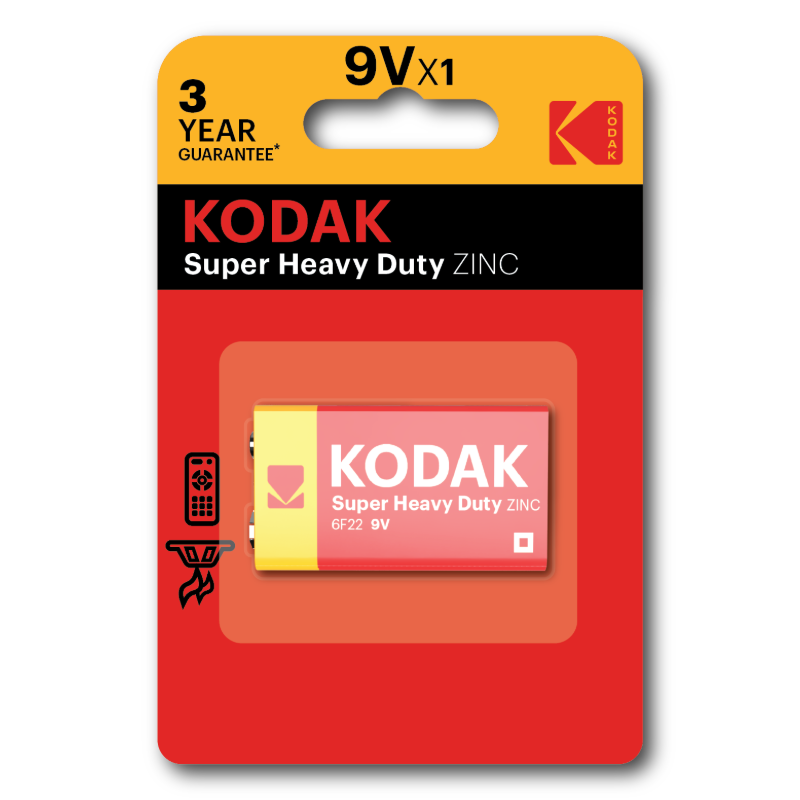 Kodak 9V Super Heavy Duty Zinc Battery
