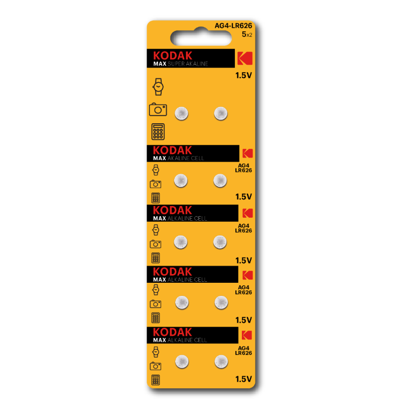 Kodak MAX alkaline battery  AG4/LR66 (10 pack perf blister)
