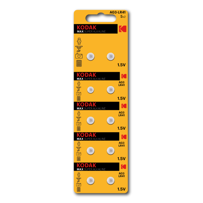Kodak MAX alkaline battery  AG3/LR41 (10 pack perf blister)