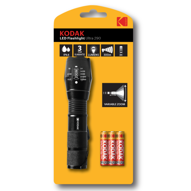 Kodak LED Flashlight Ultra 290 - 3 x AAA SHD