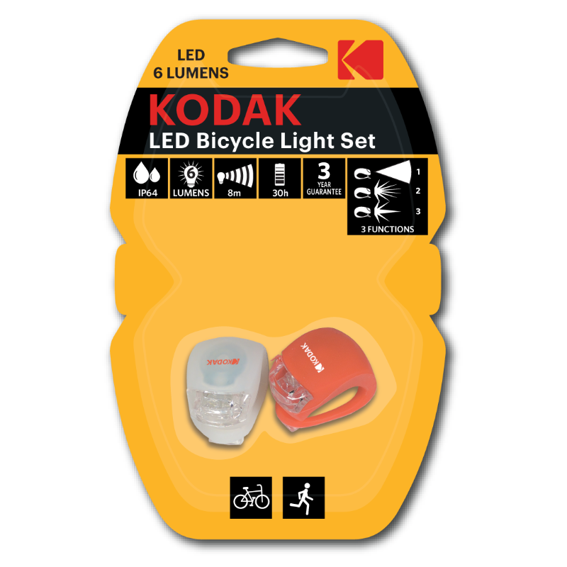 Kodak Bicycle Light Set – 6lm - 4 x CR2032